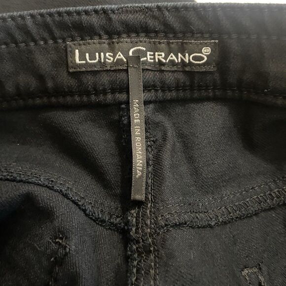 Luisa Cerano Womens Size 8 Black Jeans Flare Leg Pockets - Picture 11 of 12